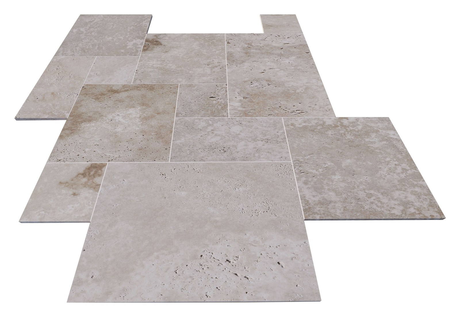 French Pattern Travertino Romano de perto, origem Turquia