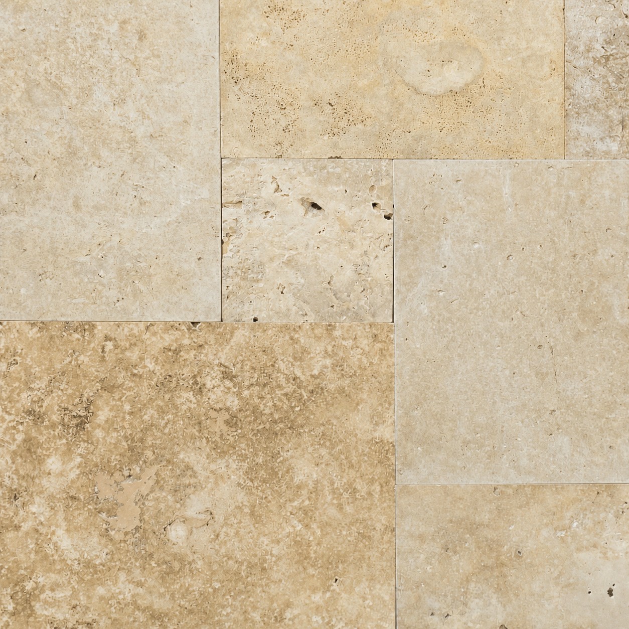 French Pattern Travertino Romano — pedra natural, origem Turquia